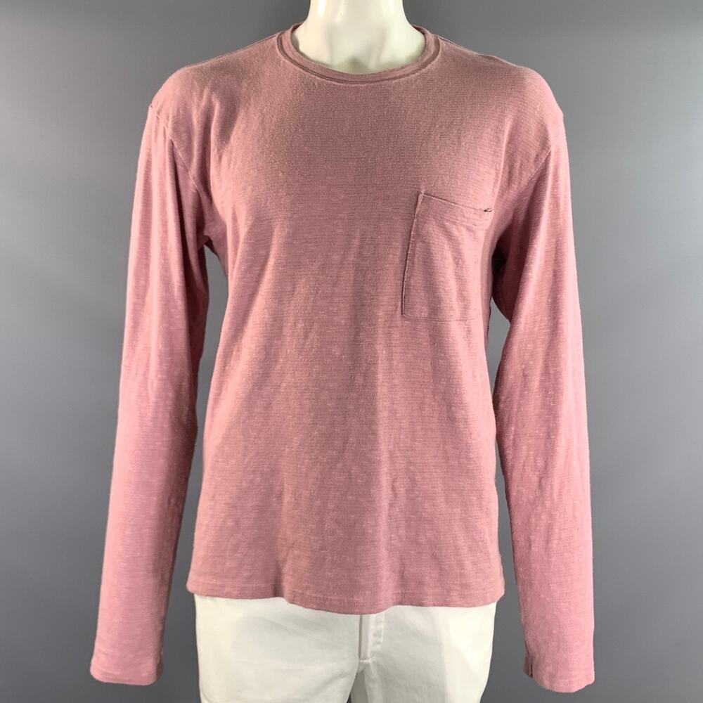 KAPITAL Size L Pink Cotton Crew Neck Pullover